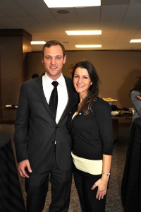 Clinical students Aaron Koonce and Maureen Horcher at the Veterans Day Reception.