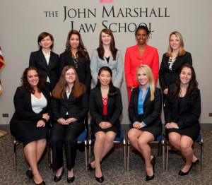 Congratulations to the 2013-2014 board members for the Journal of Information Technology and Privacy Law (seated, from left) Erin Walgrave, production editor; Jennifer O'Brien, production editor; Melinda Tsang, executive business editor; Dana Benedetti, candidacy editor; Samantha Levin, communications editor; and (standing, from left) Kasia Dominikowski, solicitation editor; Zayna Nubani, symposium editor; Pamela Szelung, editor-in-chief; Camille Presbury, production editor; and Kalli Kling, executive production editor. Nick Esterman, lead production editor, is not pictured.