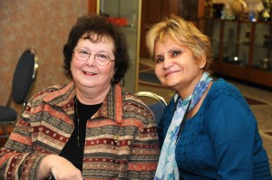 Diane Stary (left) and Olga Scott worked together for 40 years in the Admission Office.